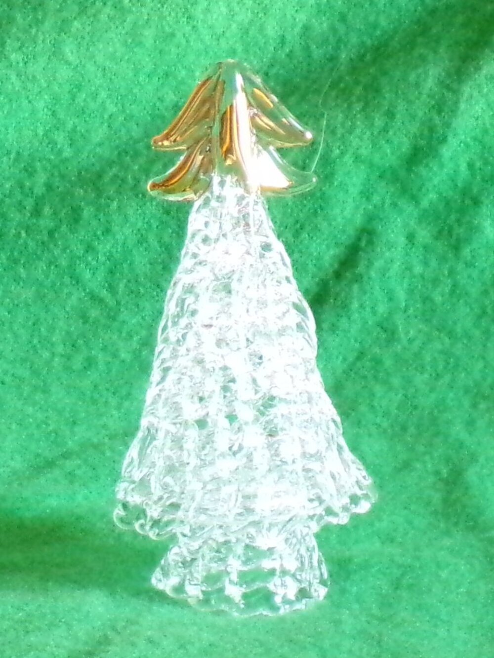 Glass Crystal Tree Ornament Hand Blown Intricate